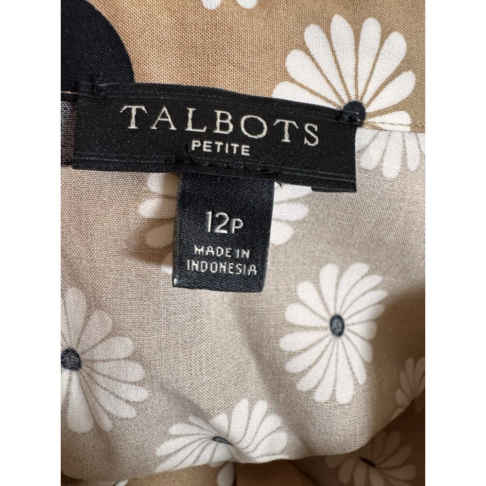 NWOT TALBOTS FLORAL DOT POPLIN SHIRTDRESS Size 12 P Coastal Preppy - Picture 12 of 13